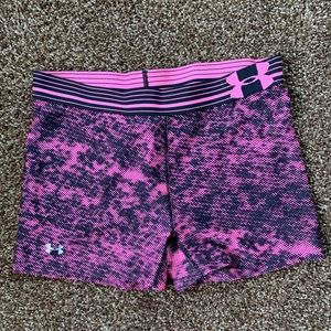 Under Armour Spandex Compression Shorts Heat Gear Womens Size medium pink